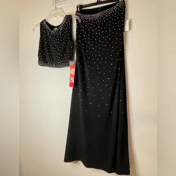 2-Piece Black with Rhinestone Formal - Picture 1 of 9